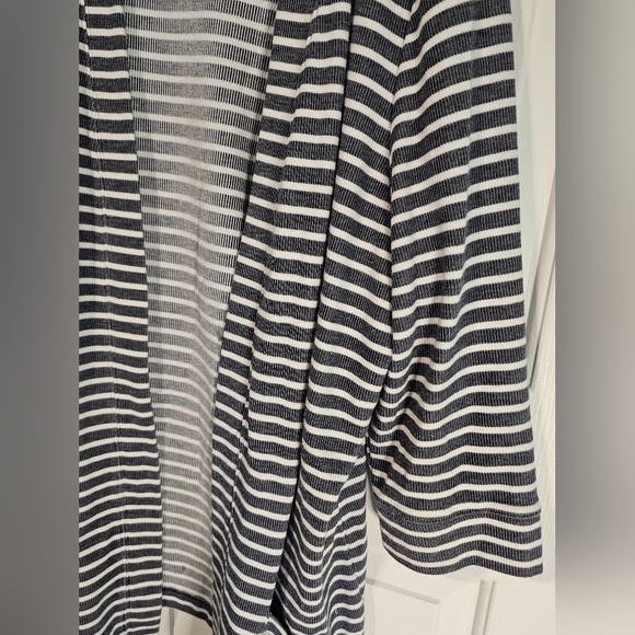 Karen Scott Navy and White Striped Cardigan Women's Sz XL - Picture 5 of 11